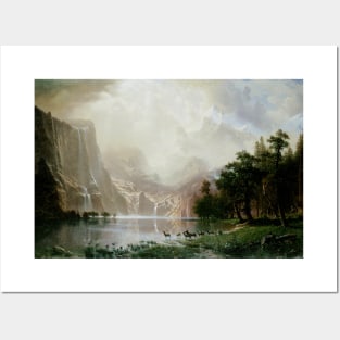 Among the Sierra Nevada Mountains by Albert Bierstadt Posters and Art